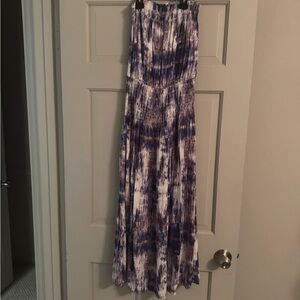 Olivaceous Strapless Purple and Blue Maxi Sundress